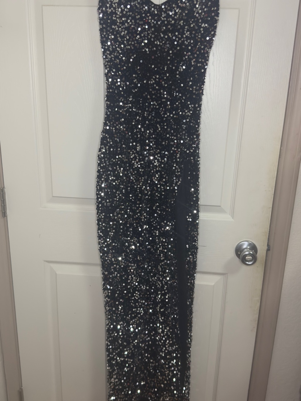 Black Sequin Evening Gown - Elegant Sparkle